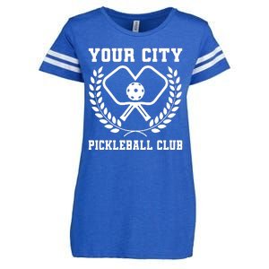 Custom Pickleball Team Personalize City Name Enza Ladies Jersey Football T-Shirt