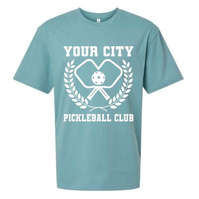 Custom Pickleball Team Personalize City Name Sueded Cloud Jersey T-Shirt