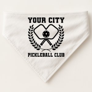 Custom Pickleball Team Personalize City Name USA-Made Doggie Bandana