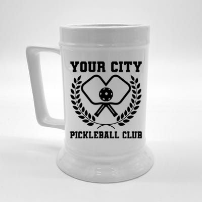 Custom Pickleball Team Personalize City Name Beer Stein