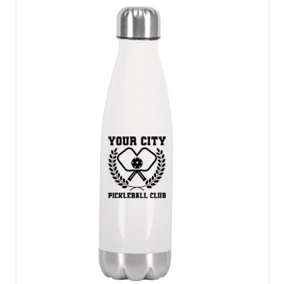 Custom Pickleball Team Personalize City Name Stainless Steel Insulated Water Bottle