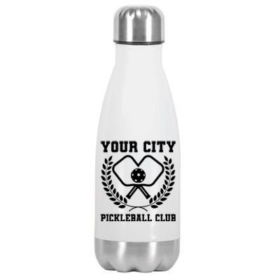 Custom Pickleball Team Personalize City Name Stainless Steel Insulated Water Bottle