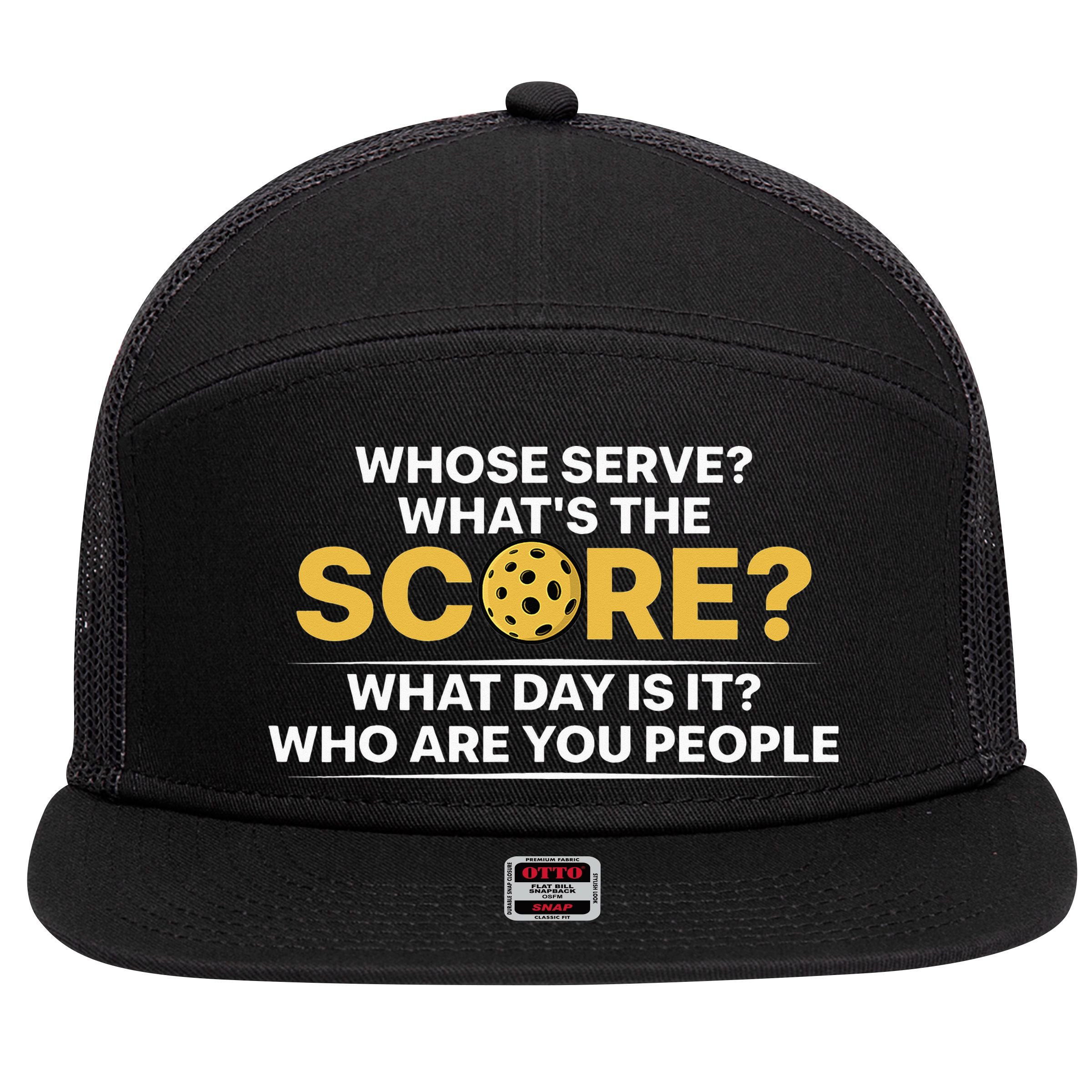 Cute Pickleball to Wear on the Pickleball Court 7 Panel Mesh Trucker Snapback Hat
