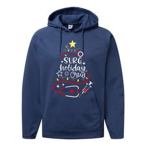 Christmas Physical Therapy Pt Xmas Tree Physical Therapist Performance Fleece Hoodie