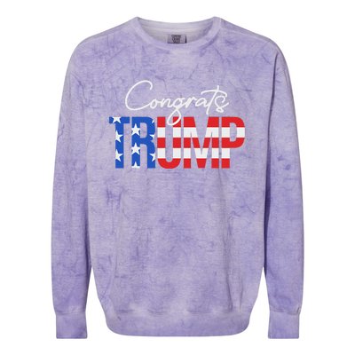 Congratulations President Trump 2024 American Flag Colorblast Crewneck Sweatshirt