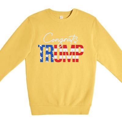 Congratulations President Trump 2024 American Flag Premium Crewneck Sweatshirt