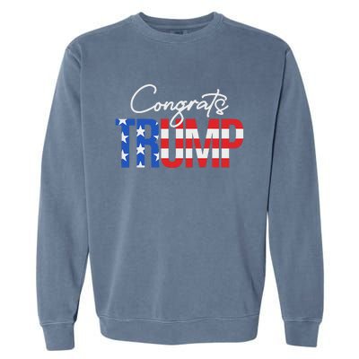 Congratulations President Trump 2024 American Flag Garment-Dyed Sweatshirt