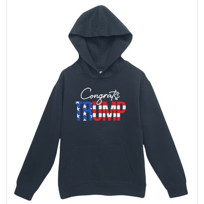 Congratulations President Trump 2024 American Flag Urban Pullover Hoodie