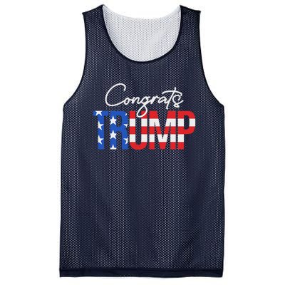 Congratulations President Trump 2024 American Flag Mesh Reversible Basketball Jersey Tank