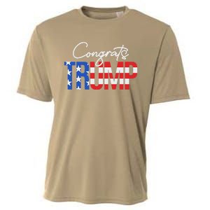 Congratulations President Trump 2024 American Flag Cooling Performance Crew T-Shirt