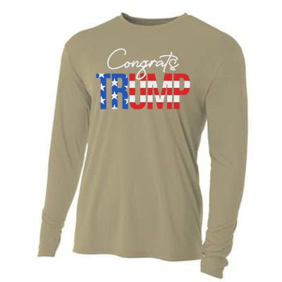 Congratulations President Trump 2024 American Flag Cooling Performance Long Sleeve Crew