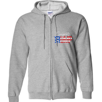 Congratulations President Trump 2024 American Flag Full Zip Hoodie