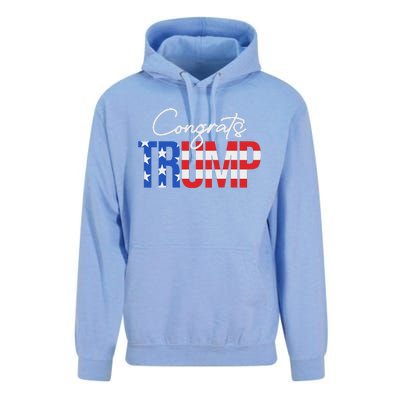 Congratulations President Trump 2024 American Flag Unisex Surf Hoodie