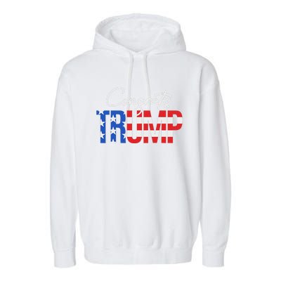 Congratulations President Trump 2024 American Flag Garment-Dyed Fleece Hoodie