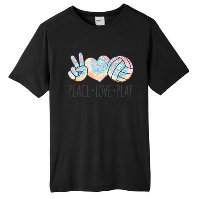 Cute Pink Tie Dye Volleyball Teen Peace Love Play Cool Gift Tall Fusion ChromaSoft Performance T-Shirt