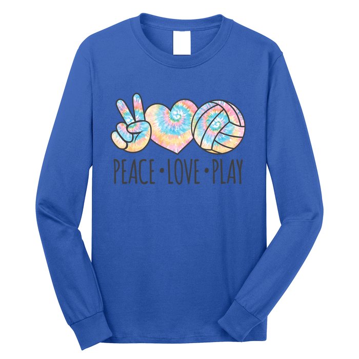 Cute Pink Tie Dye Volleyball Teen Peace Love Play Cool Gift Long Sleeve Shirt