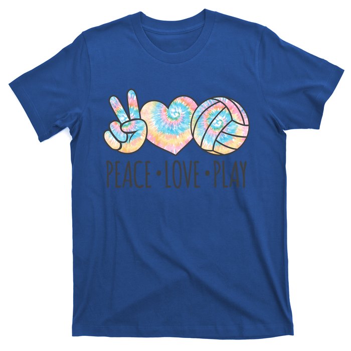 Cute Pink Tie Dye Volleyball Teen Peace Love Play Cool Gift T-Shirt