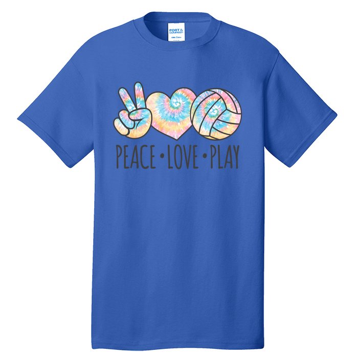 Cute Pink Tie Dye Volleyball Teen Peace Love Play Cool Gift Tall T-Shirt