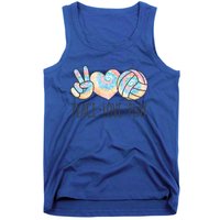 Cute Pink Tie Dye Volleyball Teen Peace Love Play Cool Gift Tank Top