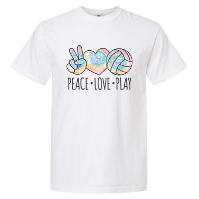 Cute Pink Tie Dye Volleyball Teen Peace Love Play Cool Gift Garment-Dyed Heavyweight T-Shirt