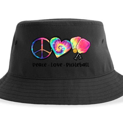 Cute Pickleball Tie Dye Peace Love Pickleball Lovers Gift Ideas Sustainable Bucket Hat