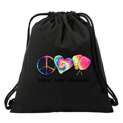 Cute Pickleball Tie Dye Peace Love Pickleball Lovers Gift Ideas Drawstring Bag