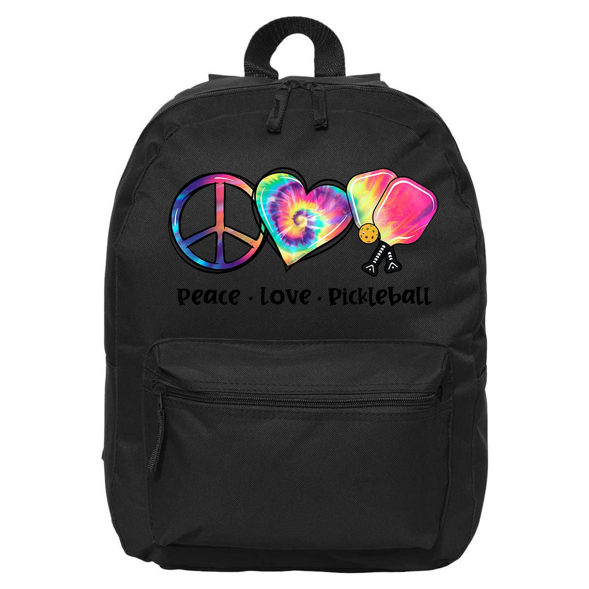 Cute Pickleball Tie Dye Peace Love Pickleball Lovers Gift Ideas 16 in Basic Backpack
