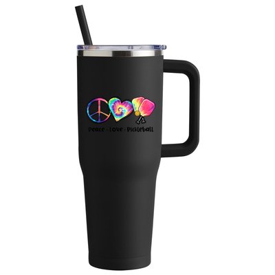 Cute Pickleball Tie Dye Peace Love Pickleball Lovers Gift Ideas 40oz Vacuum Insulated Stainless Steel Travel Tumbler