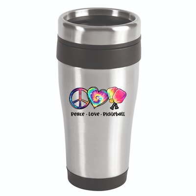 Cute Pickleball Tie Dye Peace Love Pickleball Lovers Gift Ideas 16oz Travel Tumbler