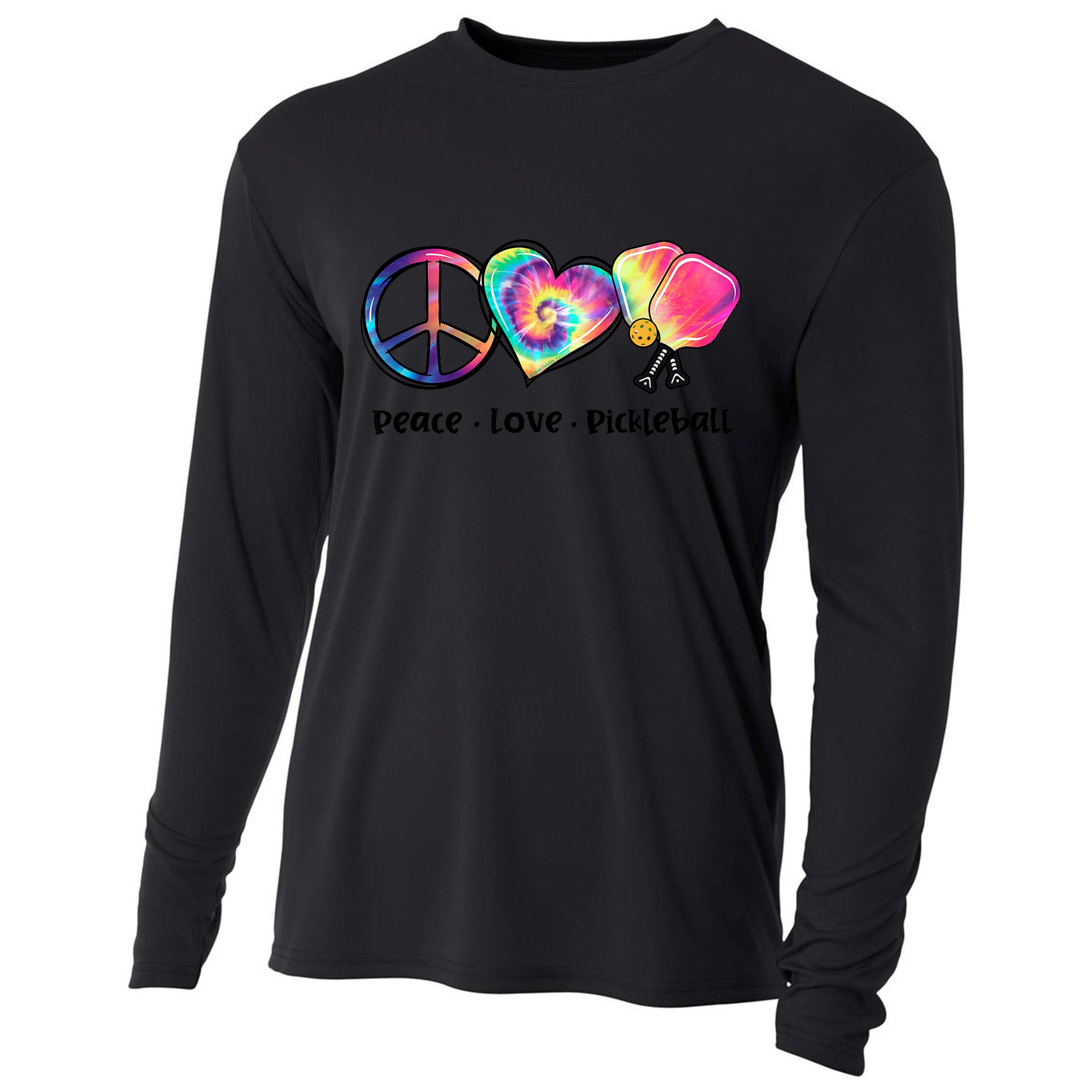 Cute Pickleball Tie Dye Peace Love Pickleball Lovers Gift Ideas Cooling Performance Long Sleeve Crew
