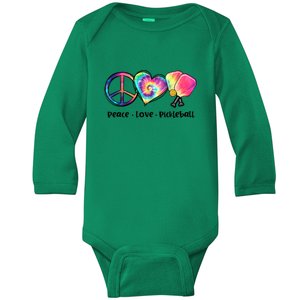 Cute Pickleball Tie Dye Peace Love Pickleball Lovers Gift Ideas Baby Long Sleeve Bodysuit