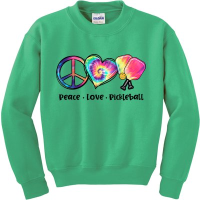 Cute Pickleball Tie Dye Peace Love Pickleball Lovers Gift Ideas Kids Sweatshirt