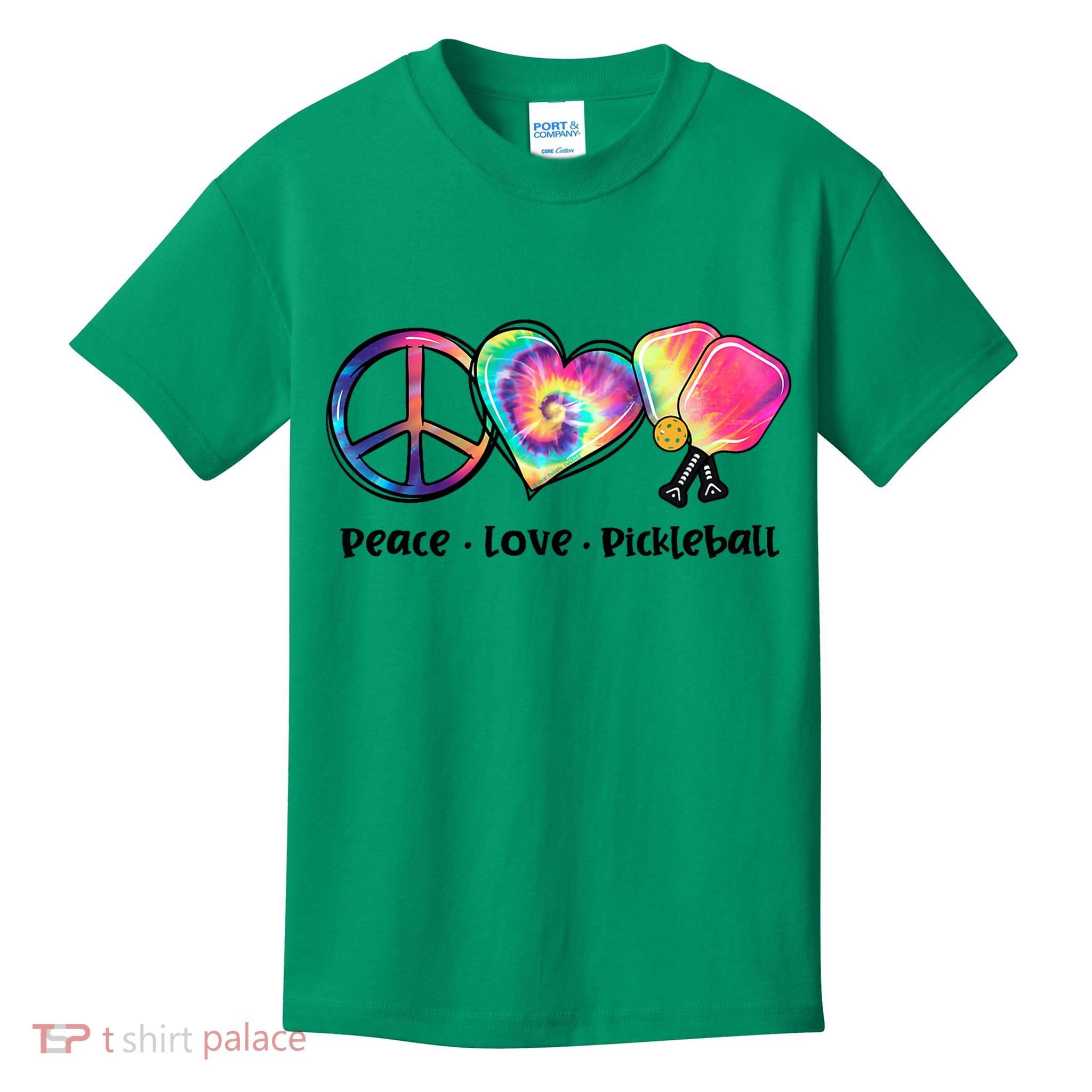 Cute Pickleball Tie Dye Peace Love Pickleball Lovers Gift Ideas Kids T-Shirt