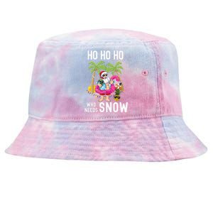 Christmas Palm Tree Santa Surfing Summer Beach Vacation Tie-Dyed Bucket Hat