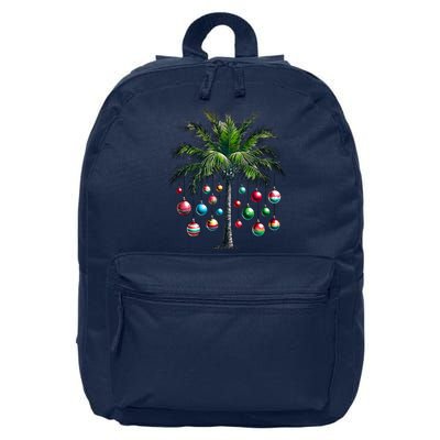 Christmas Palm Tree Merry Christmas Tropical Christmas 16 in Basic Backpack