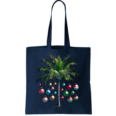 Christmas Palm Tree Merry Christmas Tropical Christmas Tote Bag