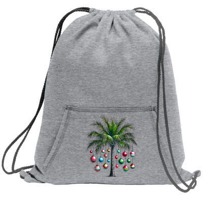 Christmas Palm Tree Merry Christmas Tropical Christmas Sweatshirt Cinch Pack Bag