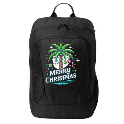 Christmas Palm Tree Merry Christmas Tropical Christmas City Backpack