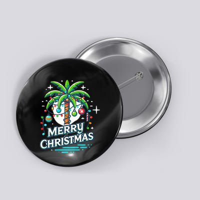 Christmas Palm Tree Merry Christmas Tropical Christmas Button