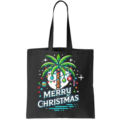 Christmas Palm Tree Merry Christmas Tropical Christmas Tote Bag