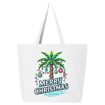 Christmas Palm Tree Merry Christmas Tropical Christmas 25L Jumbo Tote