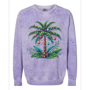 Christmas Palm Tree Merry Christmas Tropical Christmas Colorblast Crewneck Sweatshirt