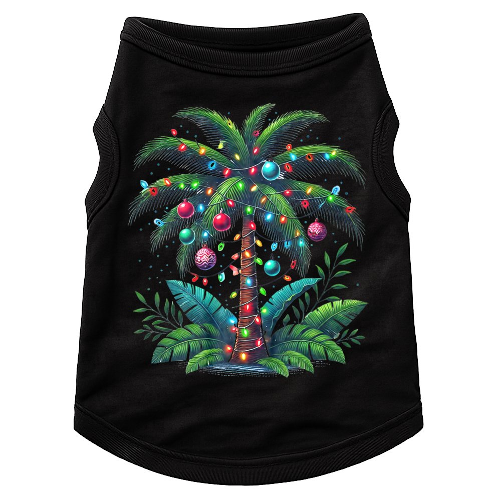 Christmas Palm Tree Merry Christmas Tropical Christmas Doggie Tank