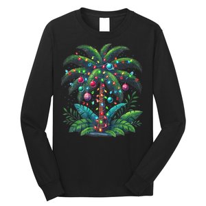 Christmas Palm Tree Merry Christmas Tropical Christmas Long Sleeve Shirt