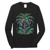 Christmas Palm Tree Merry Christmas Tropical Christmas Long Sleeve Shirt