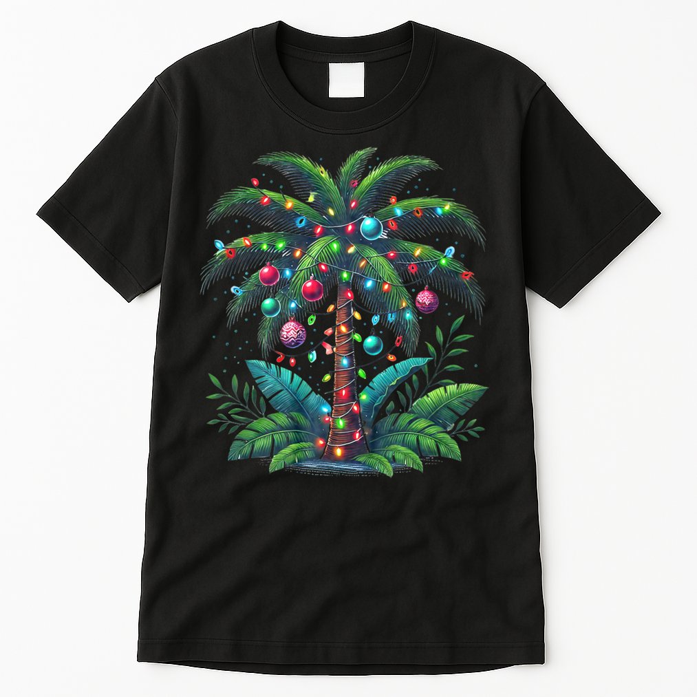Christmas Palm Tree Merry Christmas Tropical Christmas Tall T-Shirt