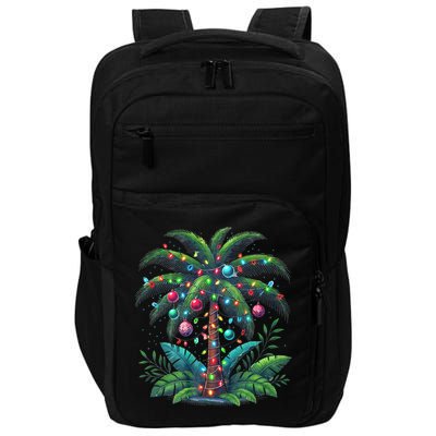 Christmas Palm Tree Merry Christmas Tropical Christmas Impact Tech Backpack