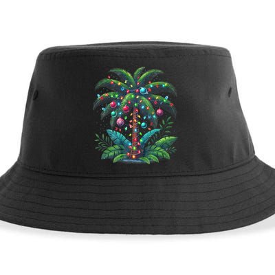 Christmas Palm Tree Merry Christmas Tropical Christmas Sustainable Bucket Hat