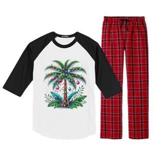 Christmas Palm Tree Merry Christmas Tropical Christmas Raglan Sleeve Pajama Set