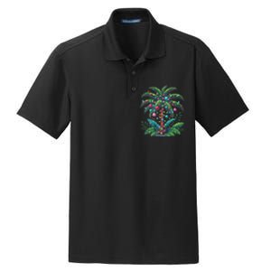 Christmas Palm Tree Merry Christmas Tropical Christmas Dry Zone Grid Polo